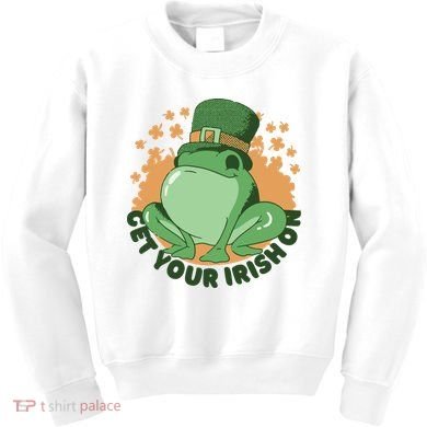 Get Your Irish On St Patricks Day Frog Kids Sweatshirt