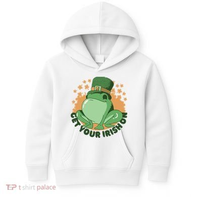 Get Your Irish On St Patricks Day Frog Kids Hoodie