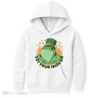 Get Your Irish On St Patricks Day Frog Kids Hoodie thumb 0