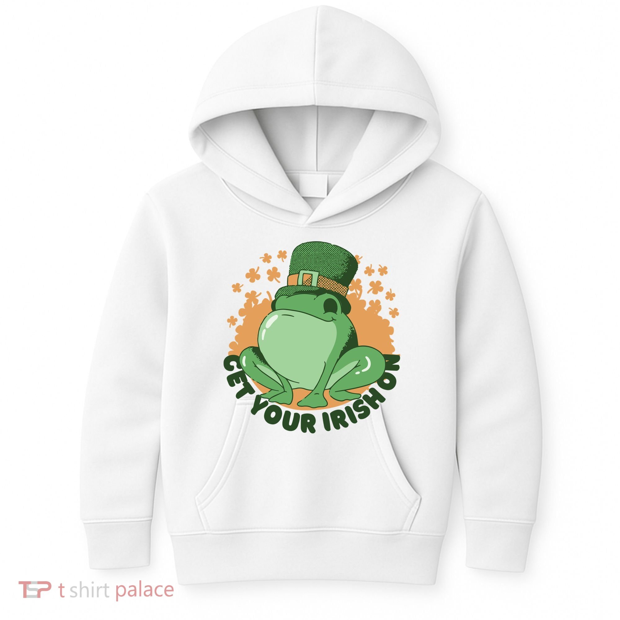 Get Your Irish On St Patricks Day Frog Kids Hoodie