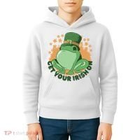 Get Your Irish On St Patricks Day Frog Kids Hoodie thumb 4