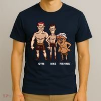 Gym Bike Fishing Funny T-Shirt thumb 3