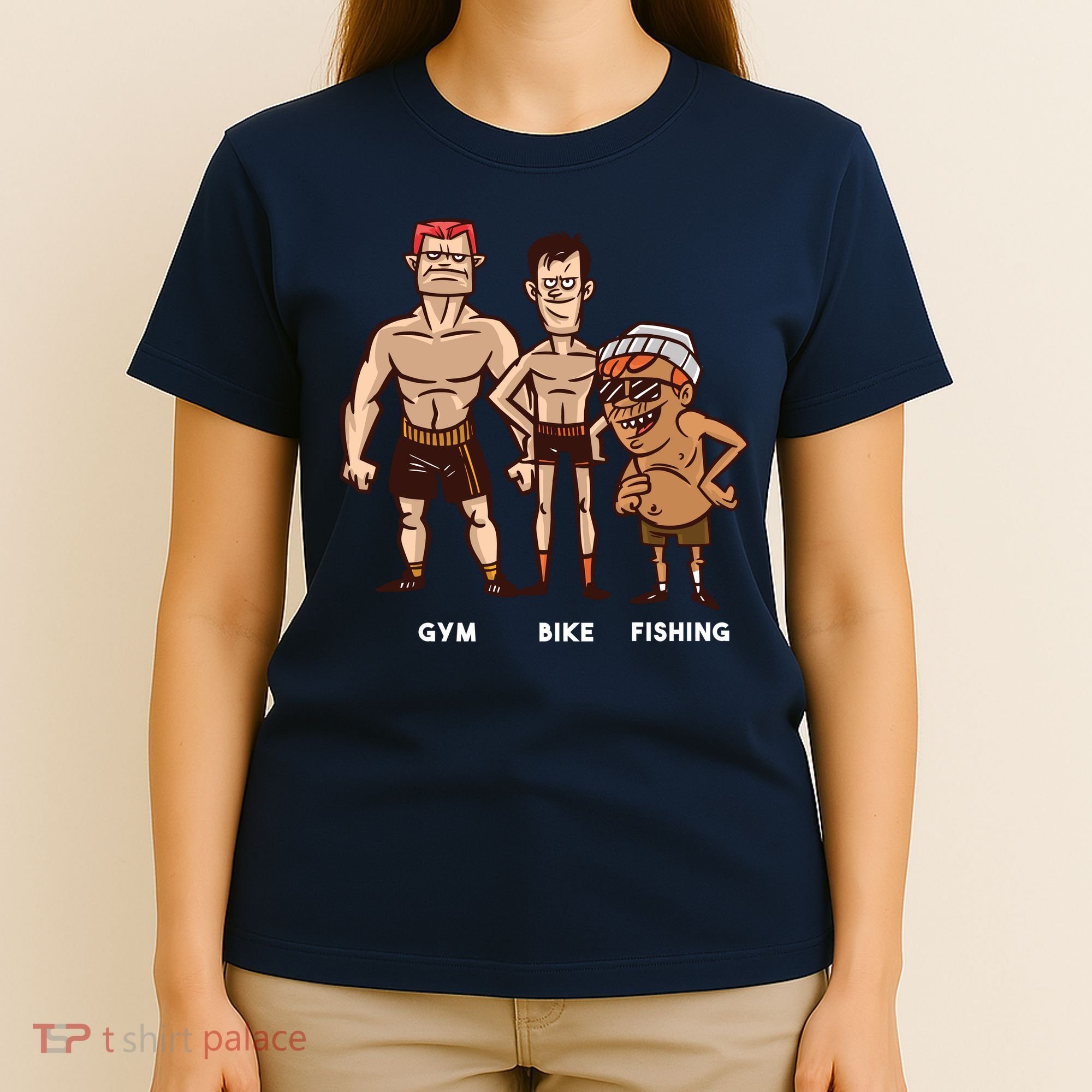 Gym Bike Fishing Funny T-Shirt