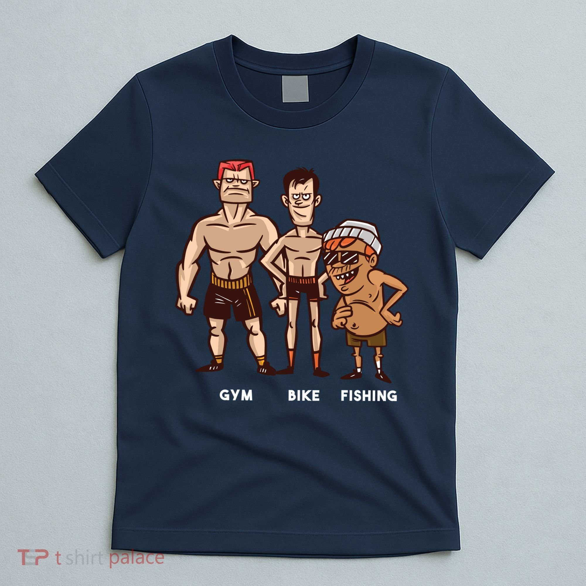 Gym Bike Fishing Funny T-Shirt