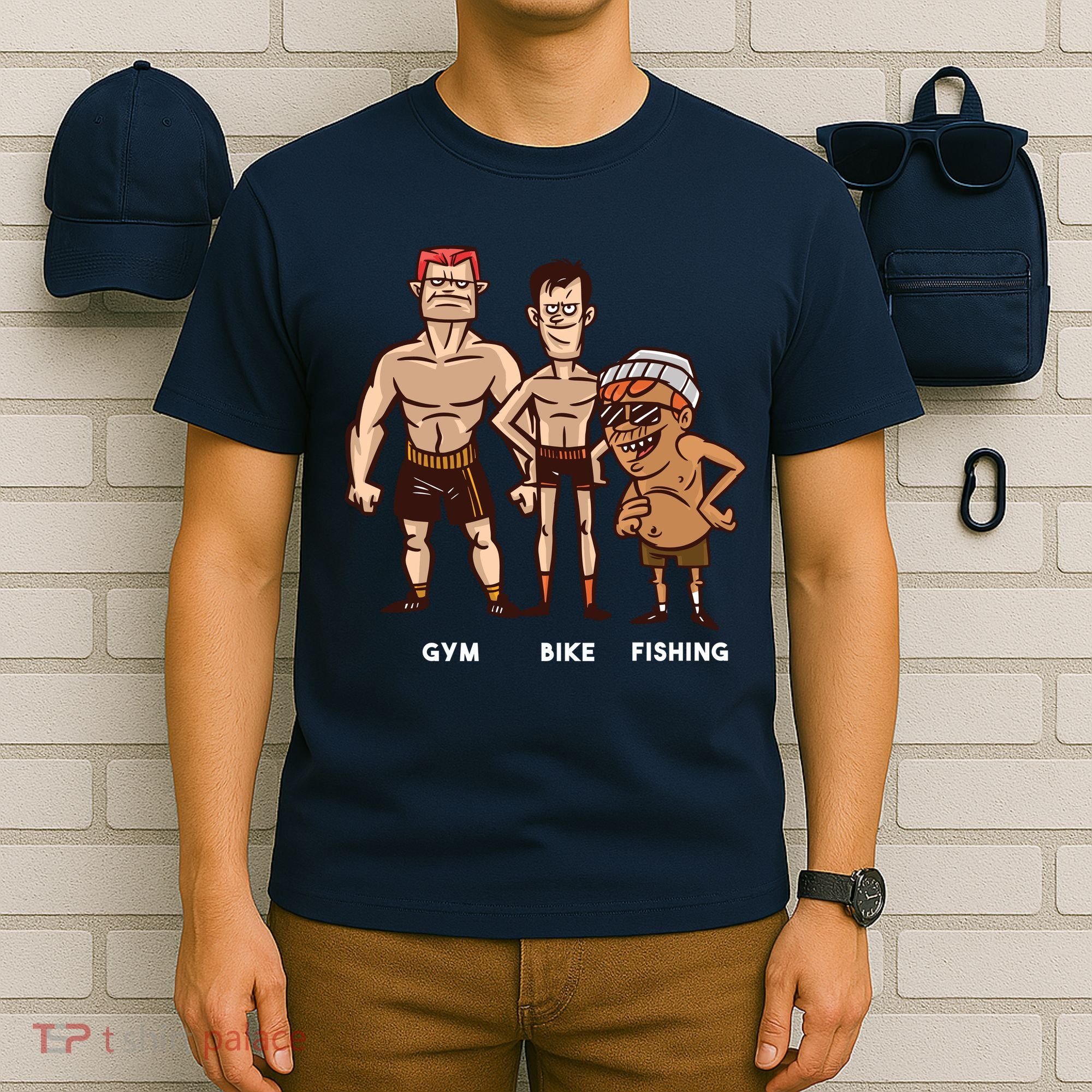 Gym Bike Fishing Funny T-Shirt