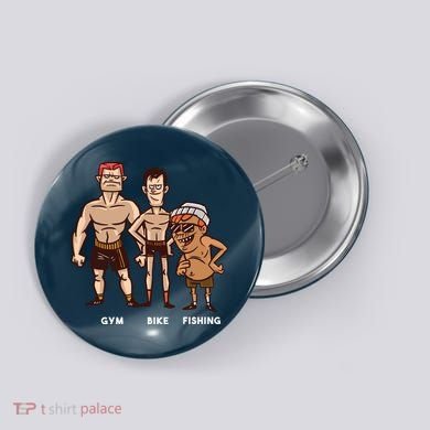 Gym Bike Fishing Funny Button