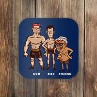 Gym Bike Fishing Funny Coaster thumb 0