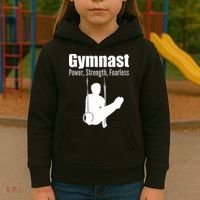 Gymnast Power Strength Fearless Kids Hoodie thumb 3