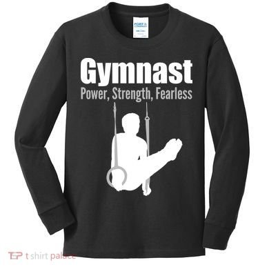 Gymnast Power Strength Fearless Kids Long Sleeve Shirt