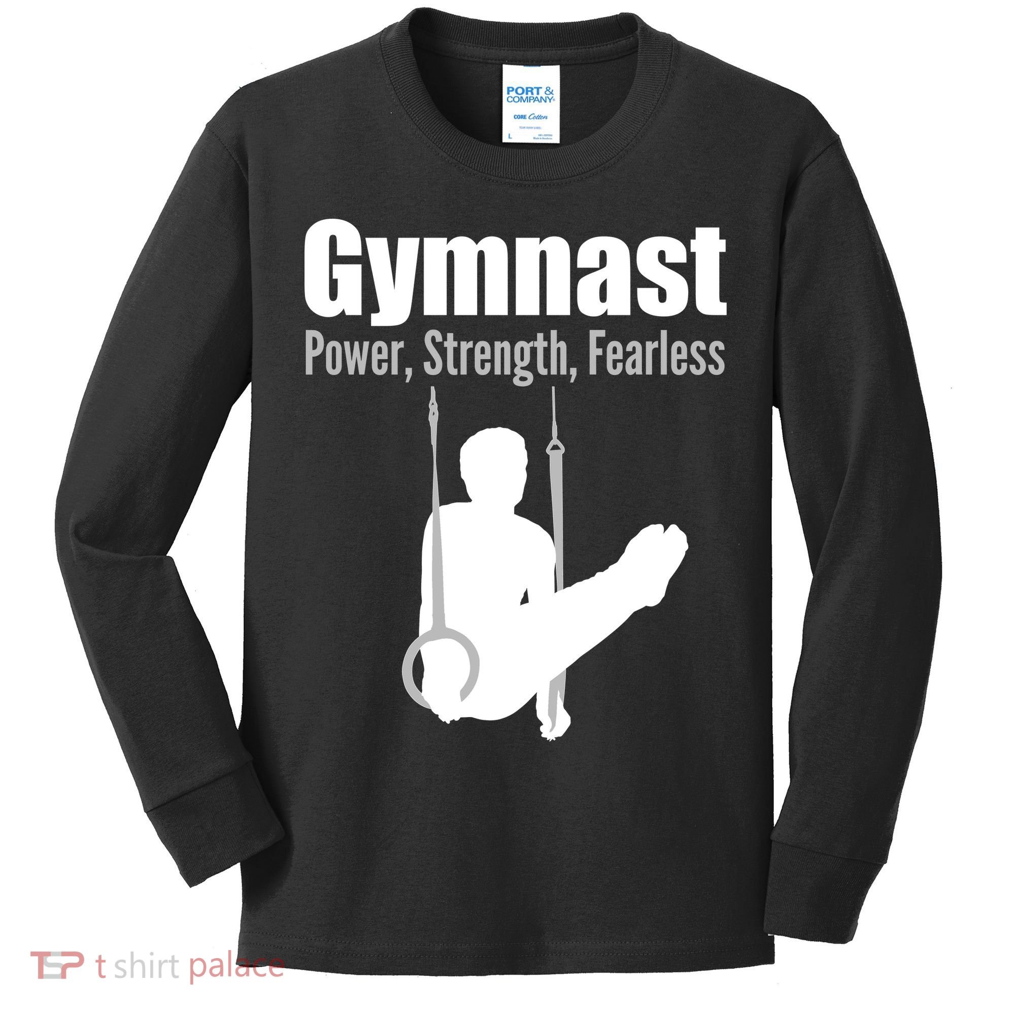 Gymnast Power Strength Fearless Kids Long Sleeve Shirt