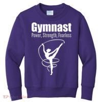 Gymnast Power Strength Fearless Rhythmic Gymnastics Kids Sweatshirt thumb 0