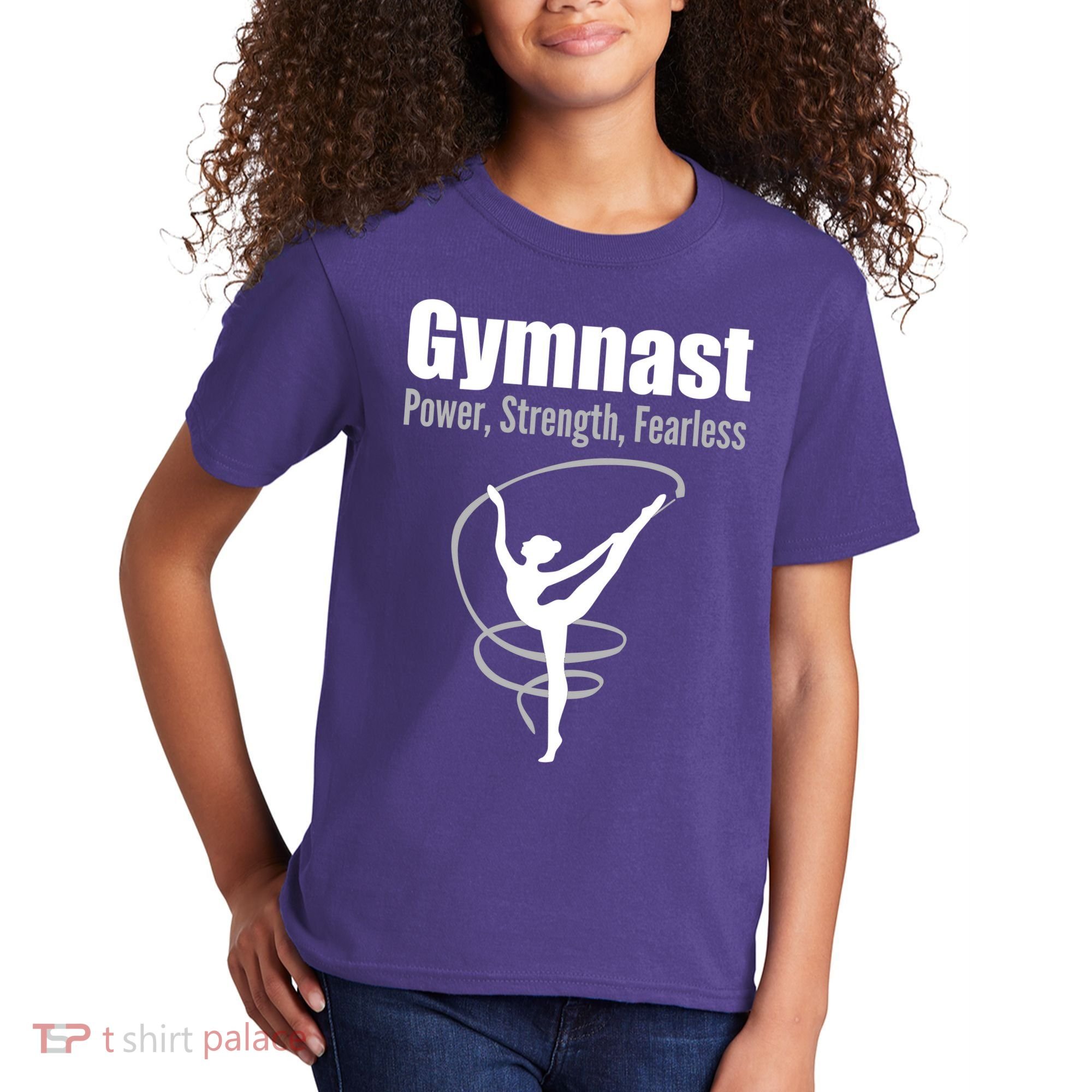 Gymnast Power Strength Fearless Rhythmic Gymnastics Kids T-Shirt