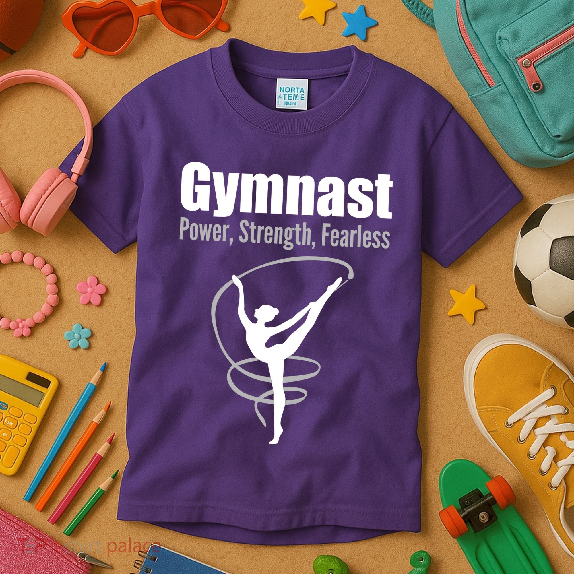 Gymnast Power Strength Fearless Rhythmic Gymnastics Kids T-Shirt