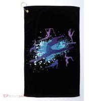 Gymnast Silhouettes  Golf Towel thumb 0