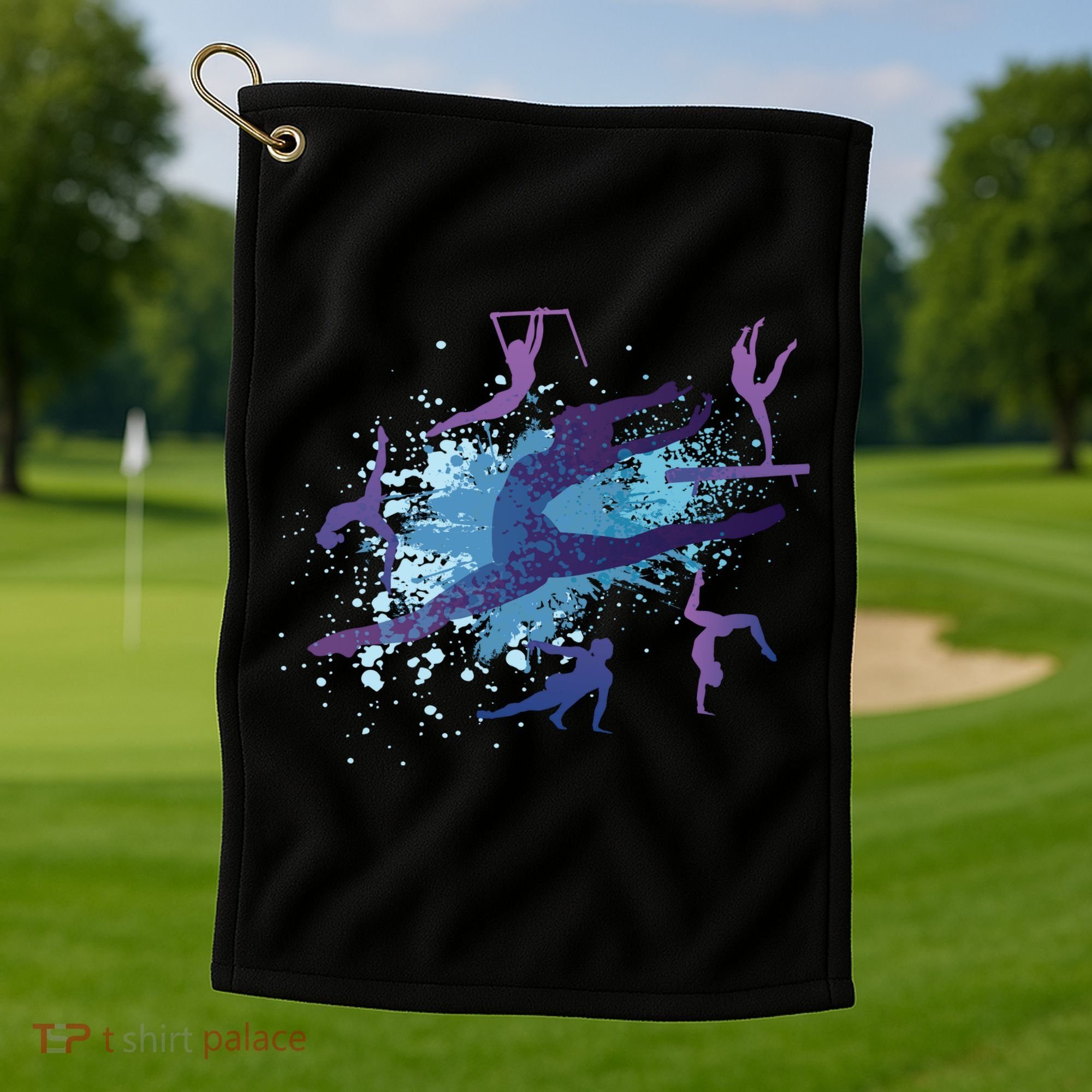 Gymnast Silhouettes  Golf Towel