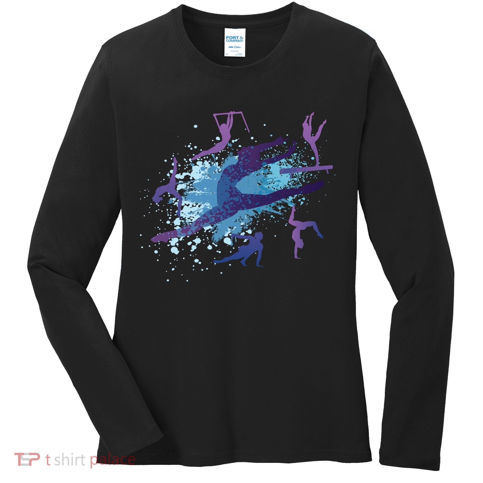 Gymnast Silhouettes  Women's Long Sleeve Shirt