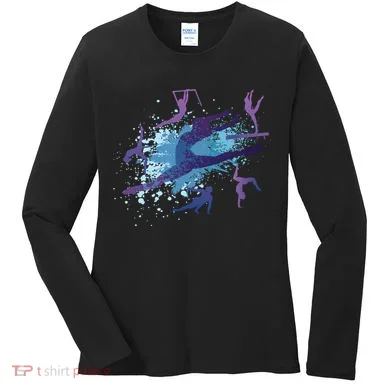 Gymnast Silhouettes  Women's Long Sleeve Shirt