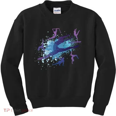 Gymnast Silhouettes  Kids Sweatshirt