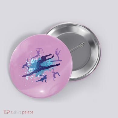 Gymnast Silhouettes  Button