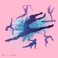 Gymnast Silhouettes  Button thumb 1