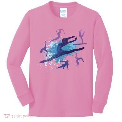 Gymnast Silhouettes  Kids Long Sleeve Shirt