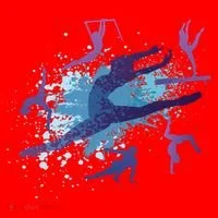 Gymnast Silhouettes  Santa Hat thumb 1