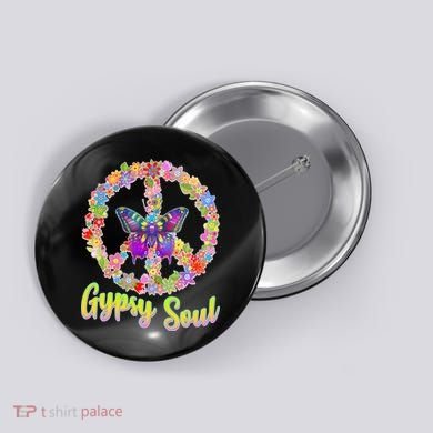 Gypsy Soul Flower Wreath Button