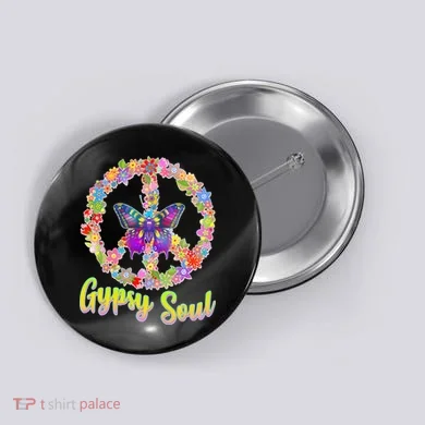 Gypsy Soul Flower Wreath Button