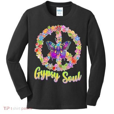 Gypsy Soul Flower Wreath Kids Long Sleeve Shirt