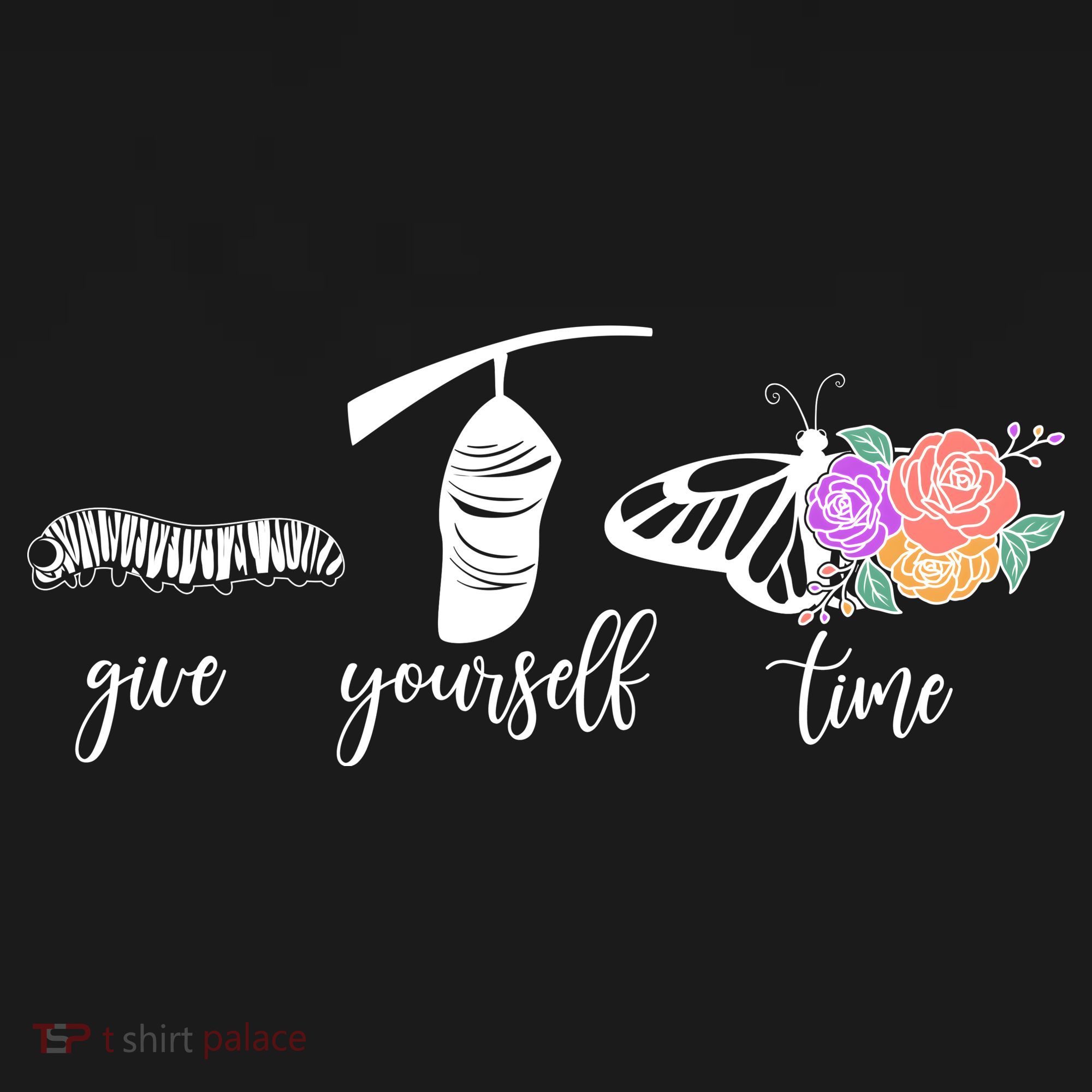Give Yourself Time Mental Health Awareness Butterfly Life Cycle Women's Tank Top