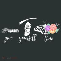 Give Yourself Time Mental Health Awareness Butterfly Life Cycle T-Shirt thumb 7