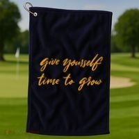 Give Yourself Time To Grow Quote Golf Towel thumb 1