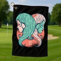 Gemini Zodiac Girl 1 Golf Towel thumb 1