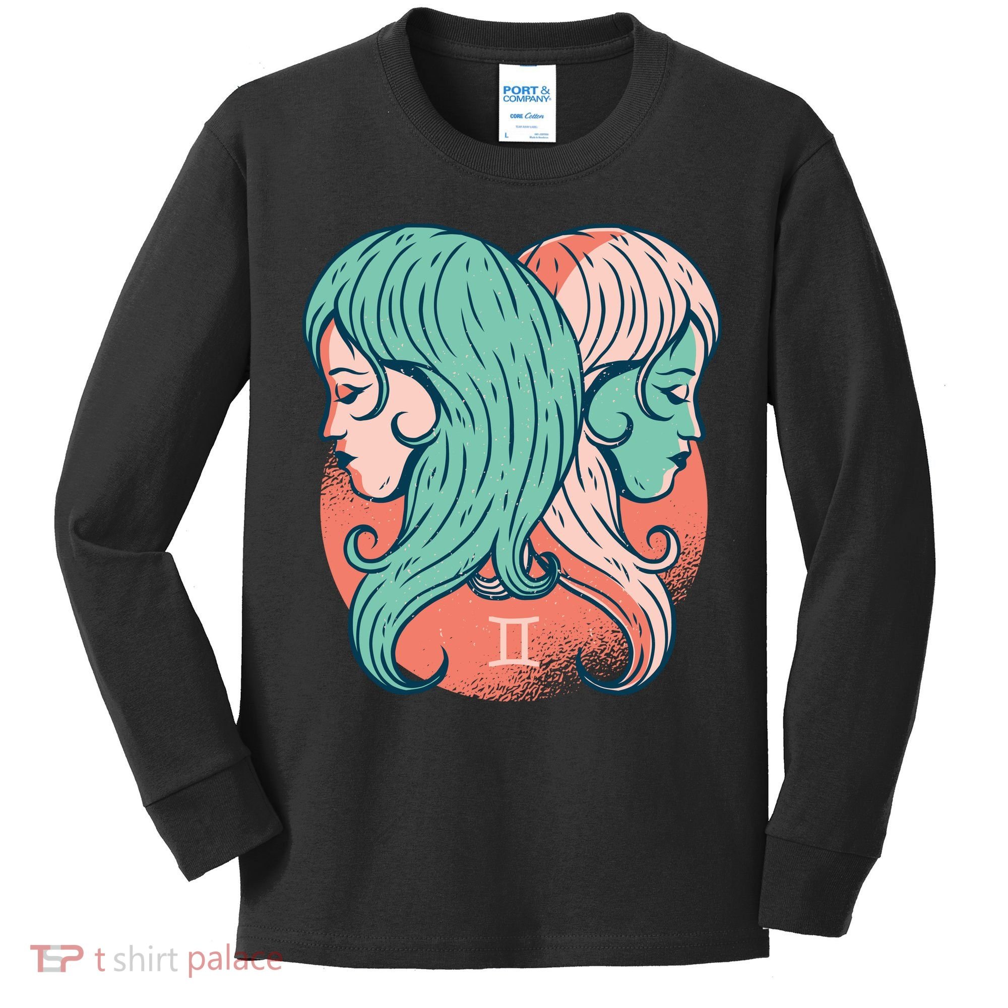 Gemini Zodiac Girl 1 Kids Long Sleeve Shirt