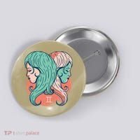 Gemini Zodiac Girl 1 Button thumb 0