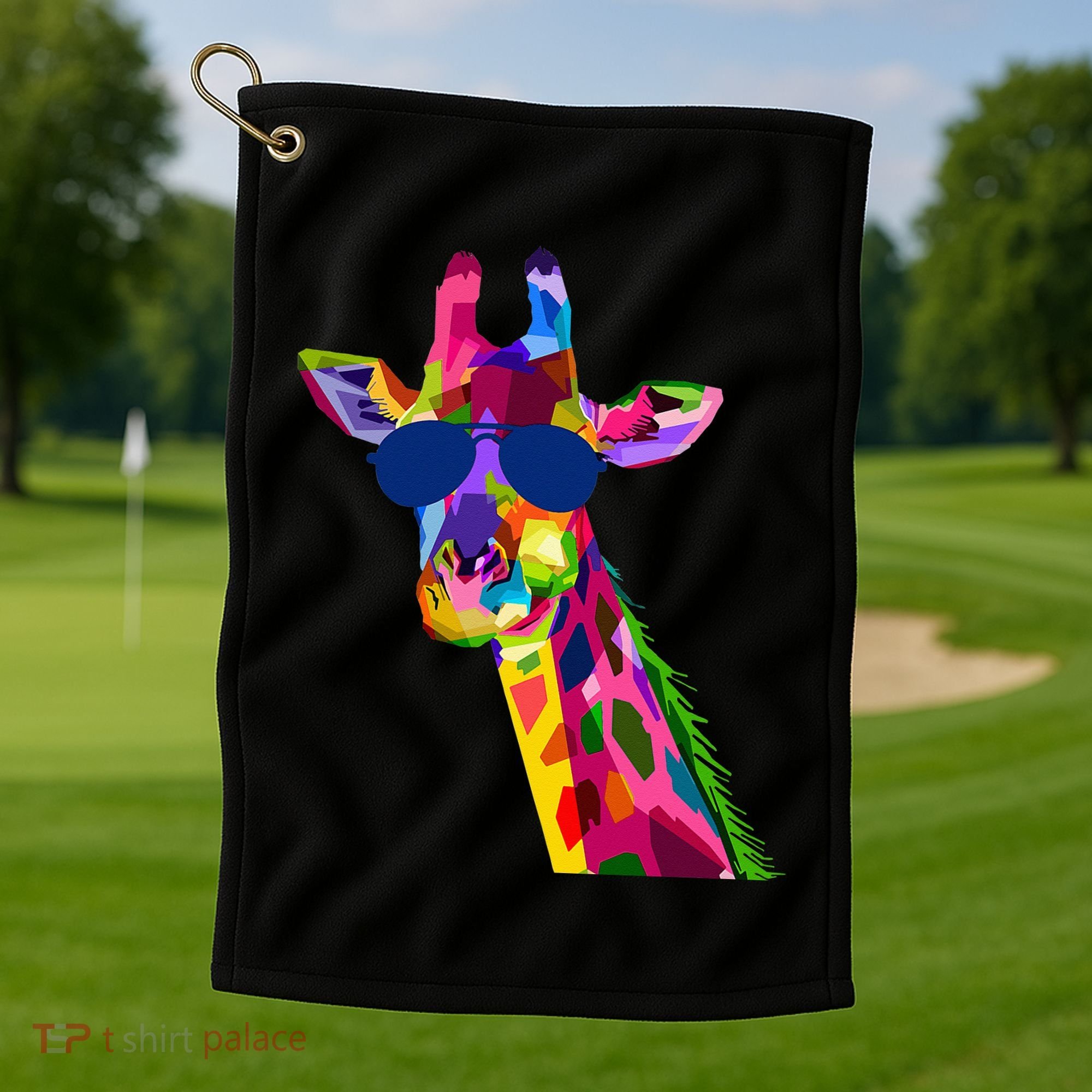 Giraffe Zoo Keeper Safari Animal Giraffe Golf Towel
