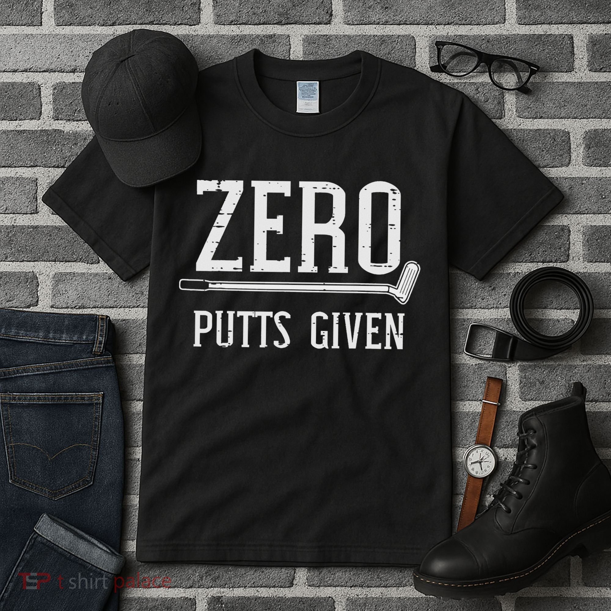 Golfing Zero Putts Given Funny Golf Golfer Dad Women Tall T-Shirt