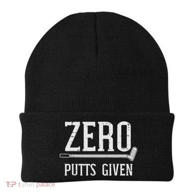 Golfing Zero Putts Given Funny Golf Golfer Dad Women Beanie