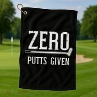 Golfing Zero Putts Given Funny Golf Golfer Dad Women Golf Towel thumb 1