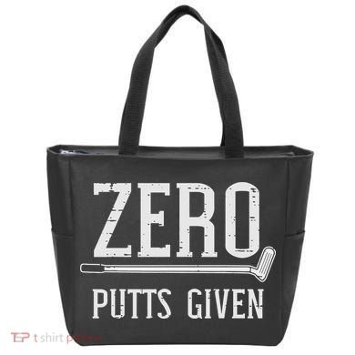 Golfing Zero Putts Given Funny Golf Golfer Dad Women Tote Bag
