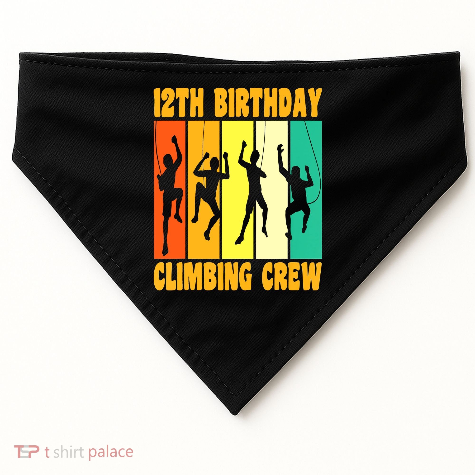 Happy 12 Birthday 12 Year Old Climber Climbing 12th Birthday USA-Made Doggie Bandana