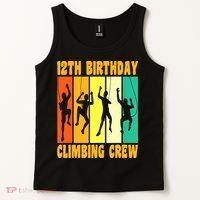 Happy 12 Birthday 12 Year Old Climber Climbing 12th Birthday Tank Top thumb 2