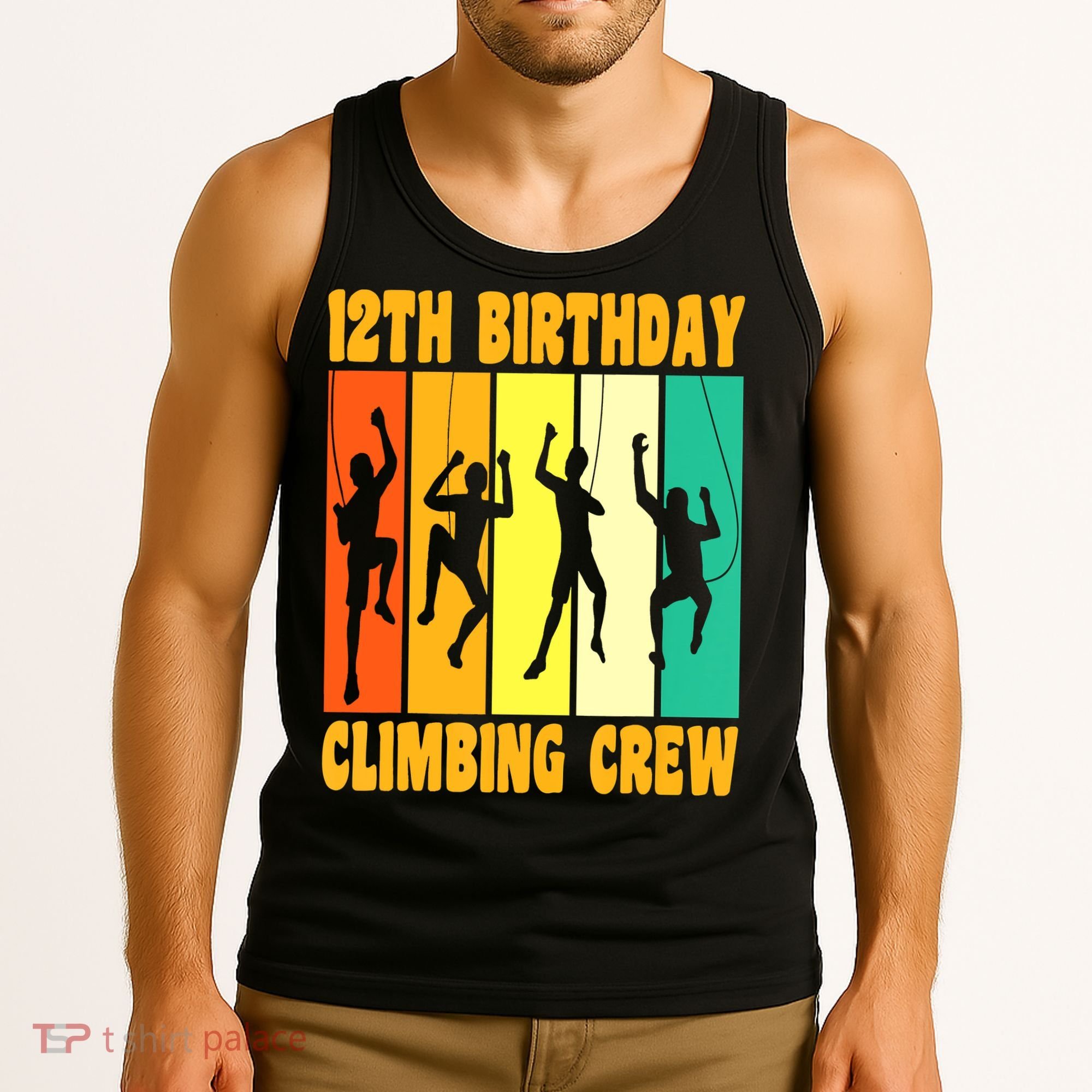 Happy 12 Birthday 12 Year Old Climber Climbing 12th Birthday Tank Top