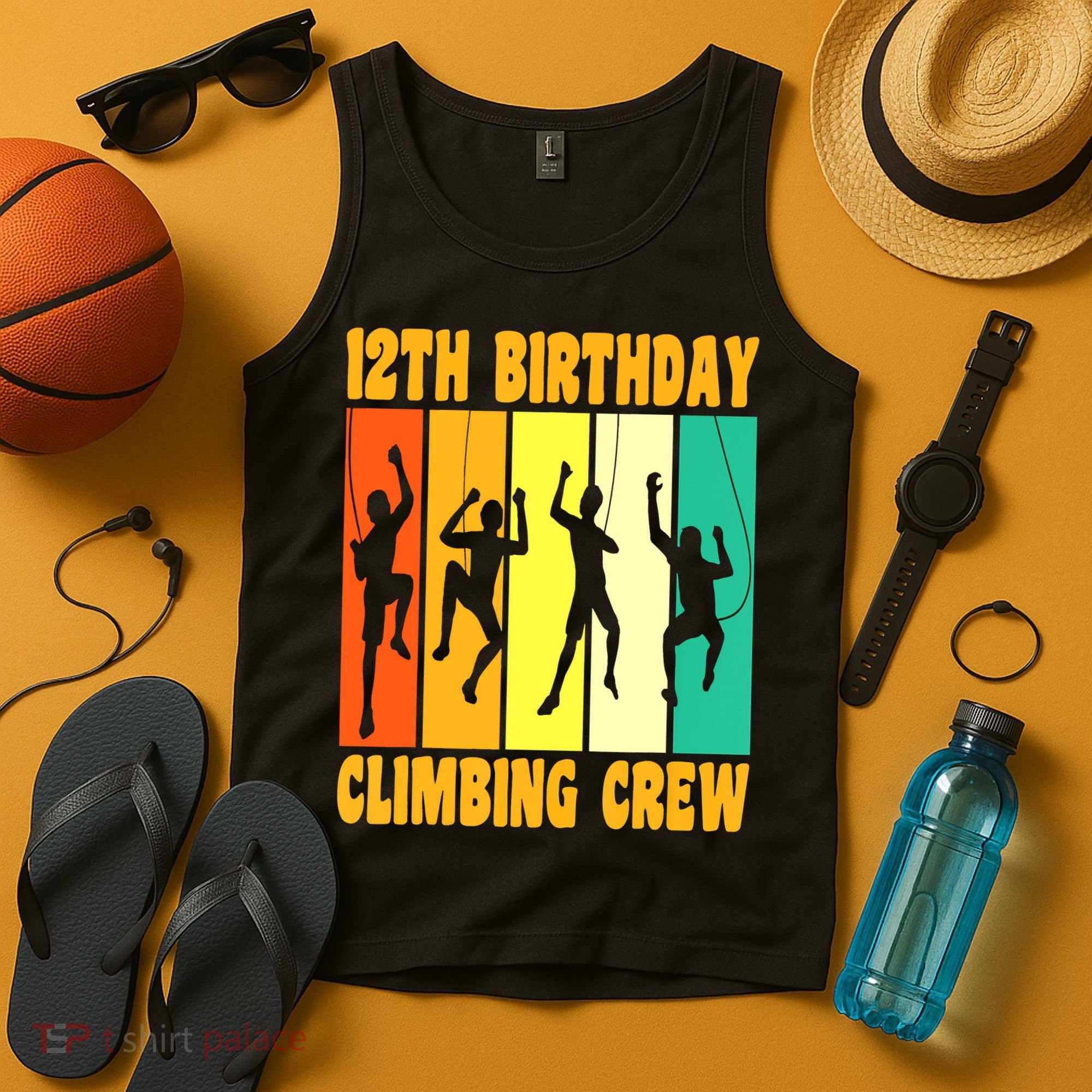 Happy 12 Birthday 12 Year Old Climber Climbing 12th Birthday Tank Top