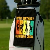 Happy 12 Birthday 12 Year Old Climber Climbing 12th Birthday Golf Towel thumb 2