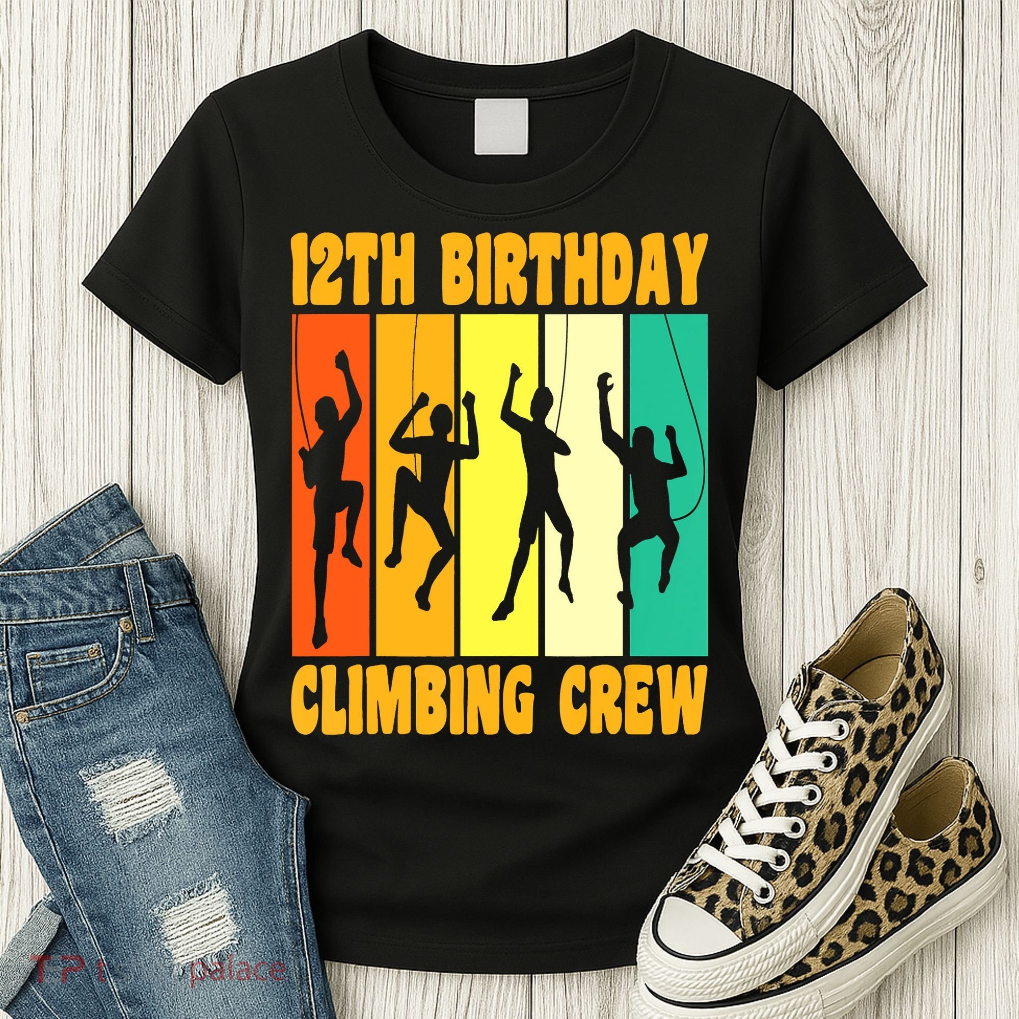 Happy 12 Birthday 12 Year Old Climber Climbing 12th Birthday Women's T-Shirt