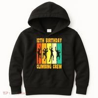 Happy 12 Birthday 12 Year Old Climber Climbing 12th Birthday Kids Hoodie thumb 0