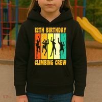 Happy 12 Birthday 12 Year Old Climber Climbing 12th Birthday Kids Hoodie thumb 3