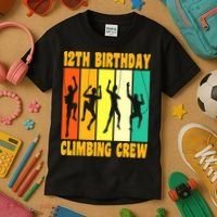 Happy 12 Birthday 12 Year Old Climber Climbing 12th Birthday Kids T-Shirt thumb 3