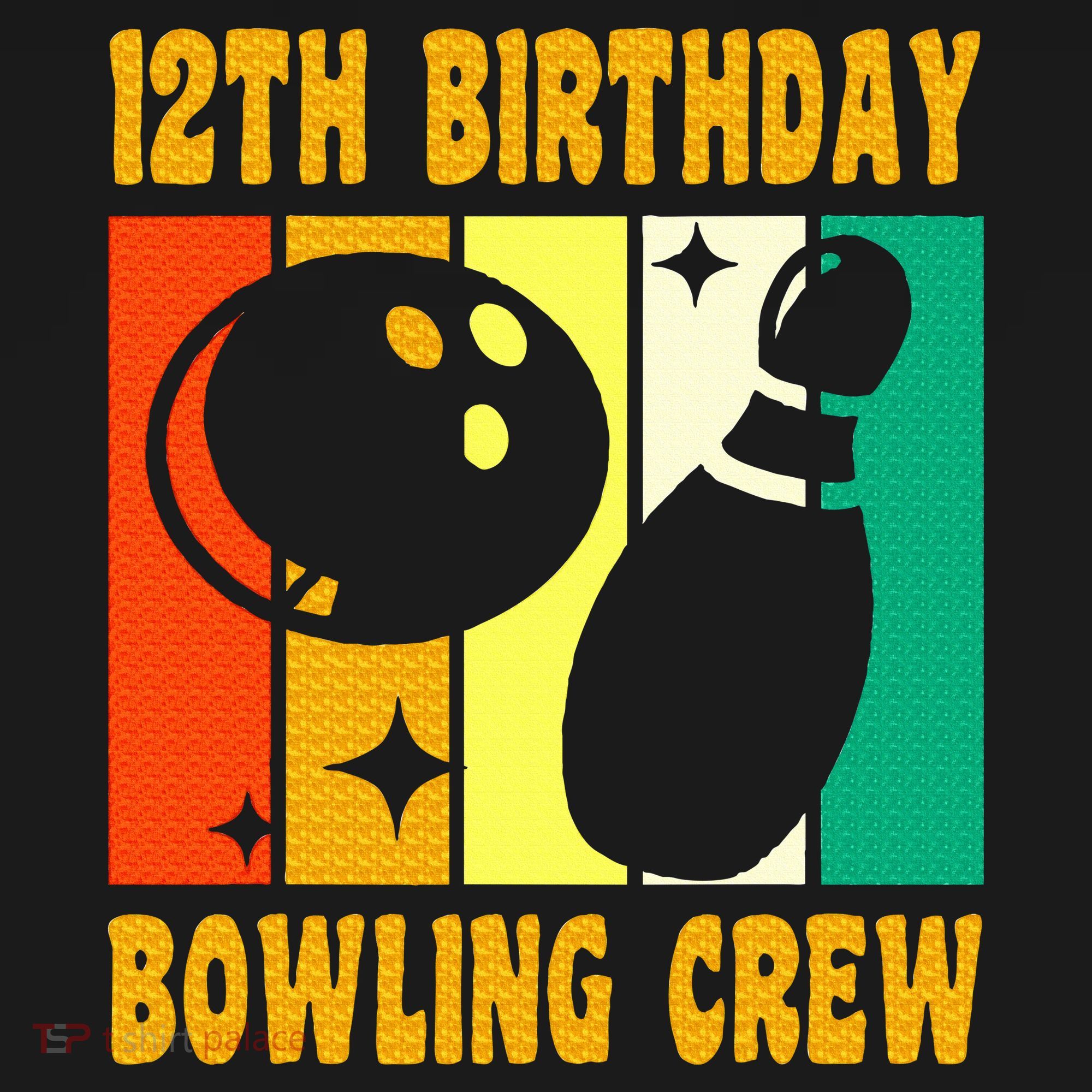 Happy 12 Birthday 12 Year Old Vintage Bowling 12th Birthday T-Shirt